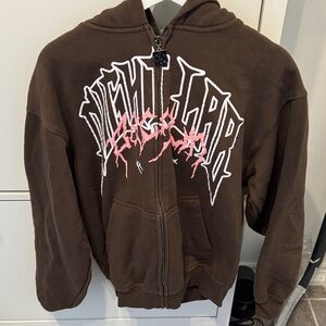 PacSun Brown Hoodie with Graphic Design